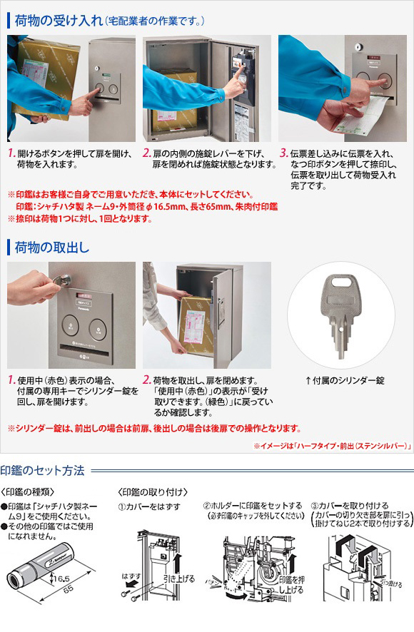 宅配ボックス 使い方